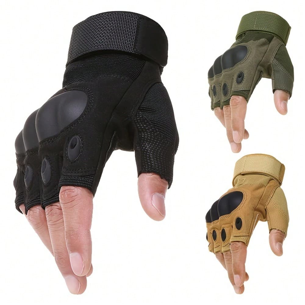 Gants sans doigts pour hommes, demi-gants tactiles pour moto, paintball, chasse, randonnée, travail, sports de plein air, cyclisme, entraînement,